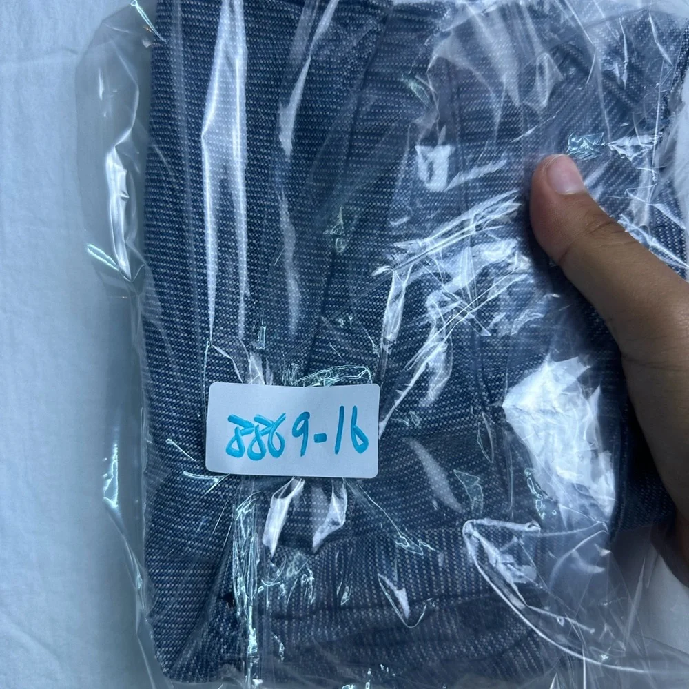 🌿 DKNY Jeans Blue Pinstripe Mini Shorts Y2K Low Rise Cuffed Denim 28 🌿 - Picture 10 of 10